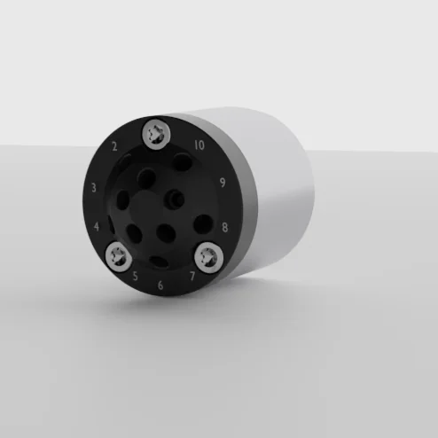 Клапан AZURA® V 4.1, 10Port 2Pos без привода, 1200 бар, 1/16" 10-32 UNF, 0,3 мм канал, SST-DLC/Vespel